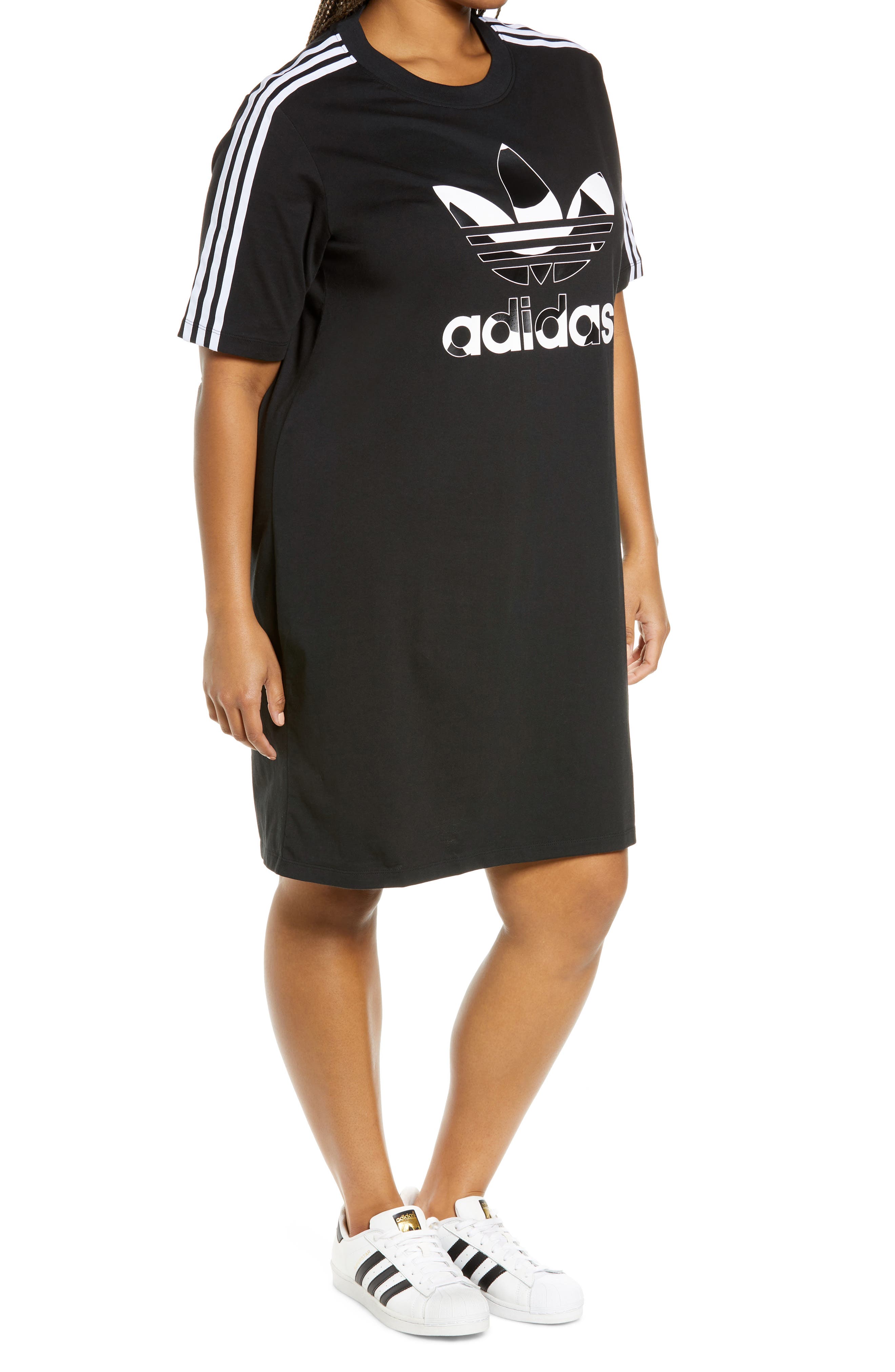 adidas originals trefoil logo dress in black