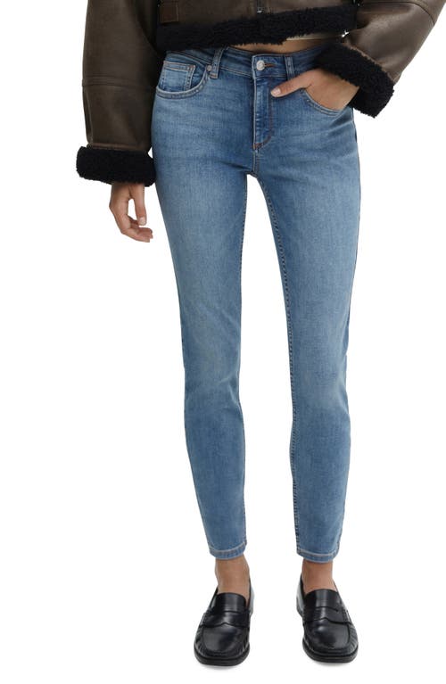 MANGO Low Rise Skinny Push-Up Jeans Medium Blue at Nordstrom,