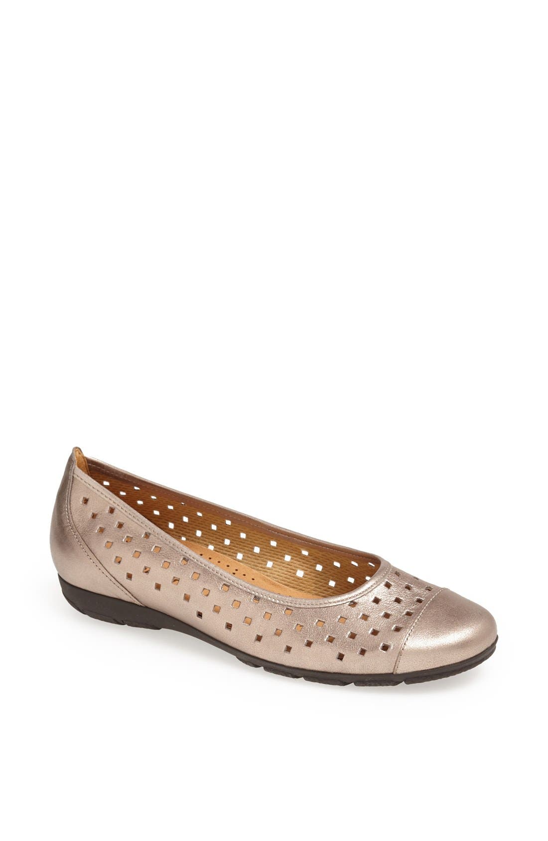 Gabor Metallic Leather Ballet Flat Nordstrom