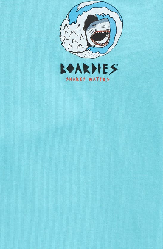 Shop Boardies Kids' Sharky Waters Organic Cotton Graphic T-shirt In Blue