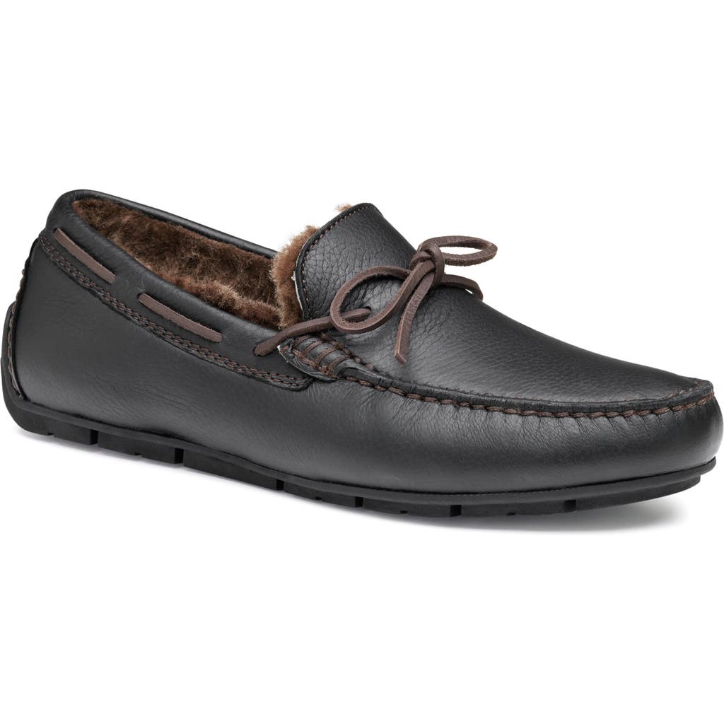 Johnston & Murphy Collection Baldwin Genuine Shearling Driving Shoe In Black