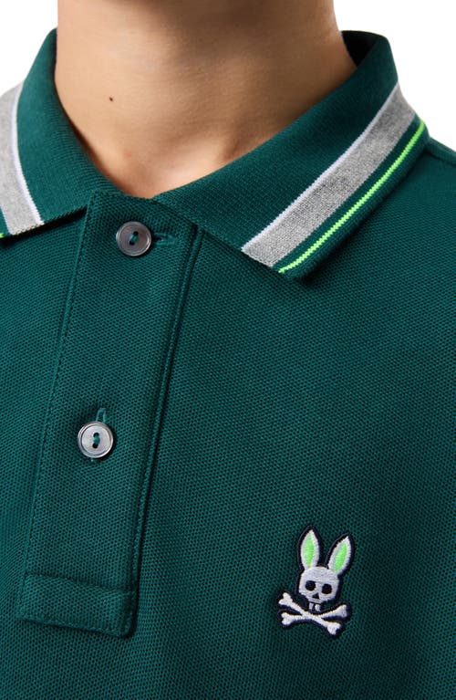 Psycho Bunny Kids' Rockport Pique Polo In Sea Moss