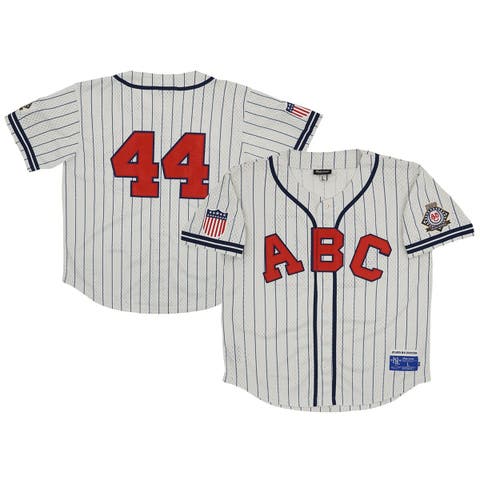 Men's Brooklyn Royal Giants #5 Rings & Crwns Cream Mesh Button-Down Replica  Jersey