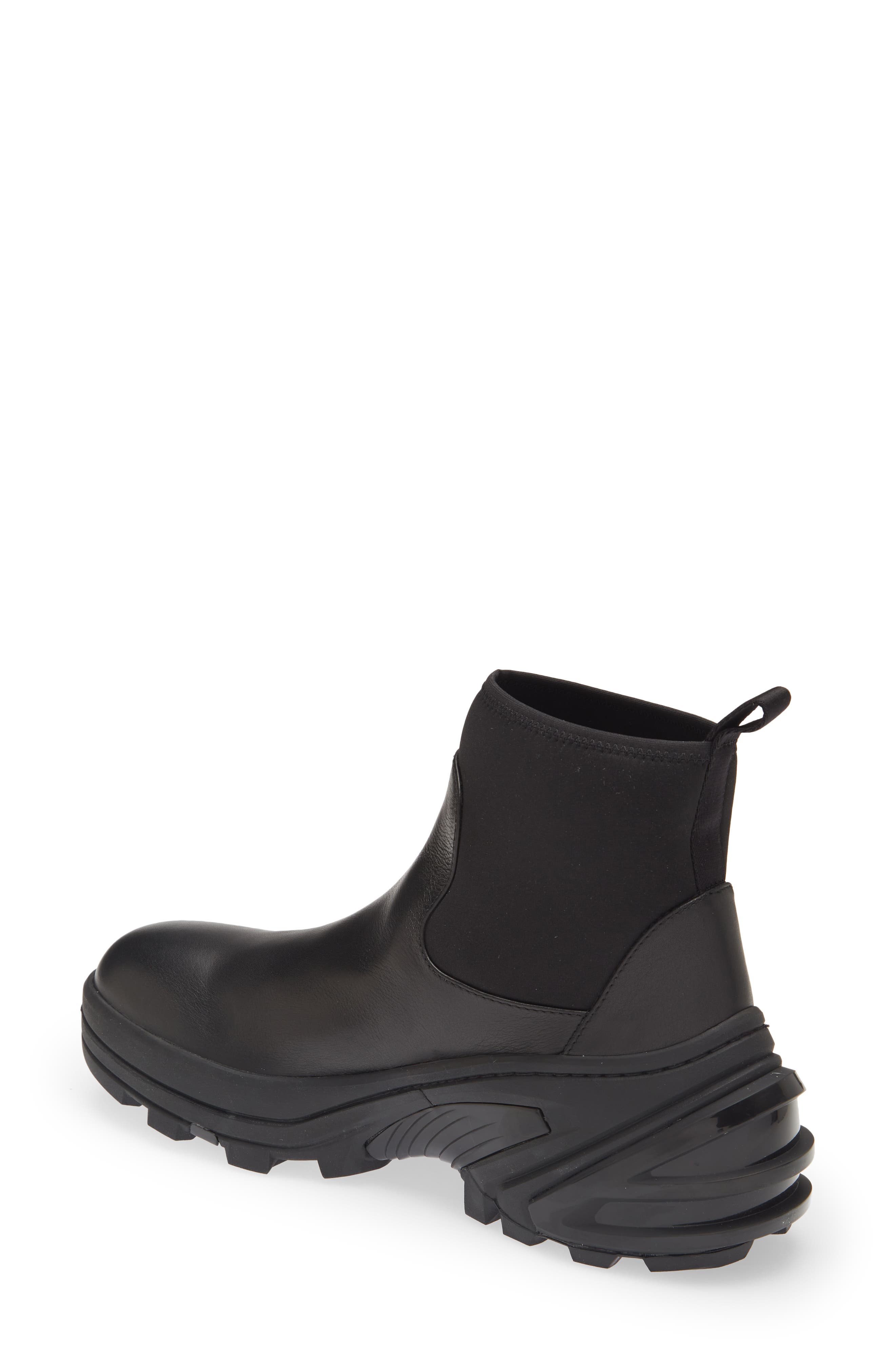 leather and neoprene boots