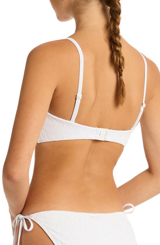 Shop Sea Level Interlace Seamless Bandeau Bikini Top In White