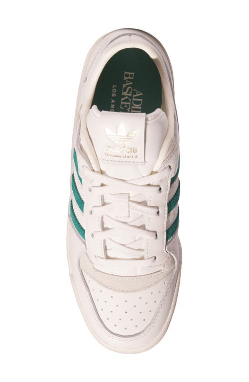 Shop Adidas Originals Adidas Forum Low Cl Basketball Sneaker In Cloud White/green/sandy Pink