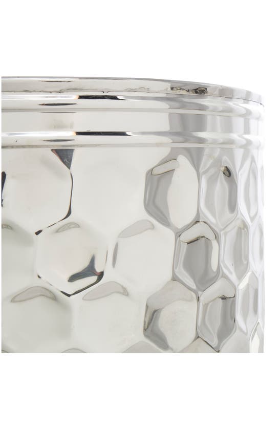 Shop Vivian Lune Home Hammered Stainless Steel Accent Table In Silver