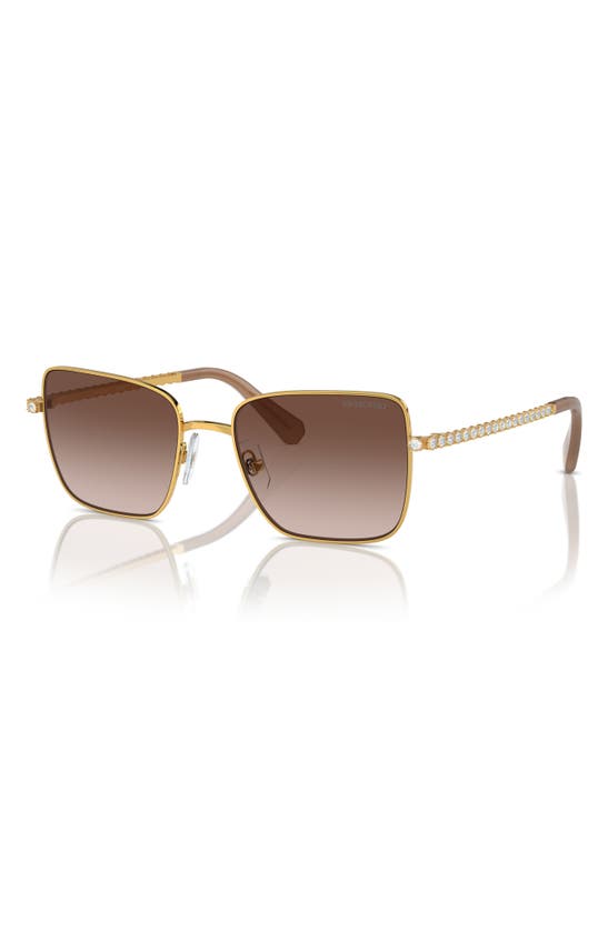 Shop Swarovski 53mm Gradient Round Sunglasses In Gold Purple