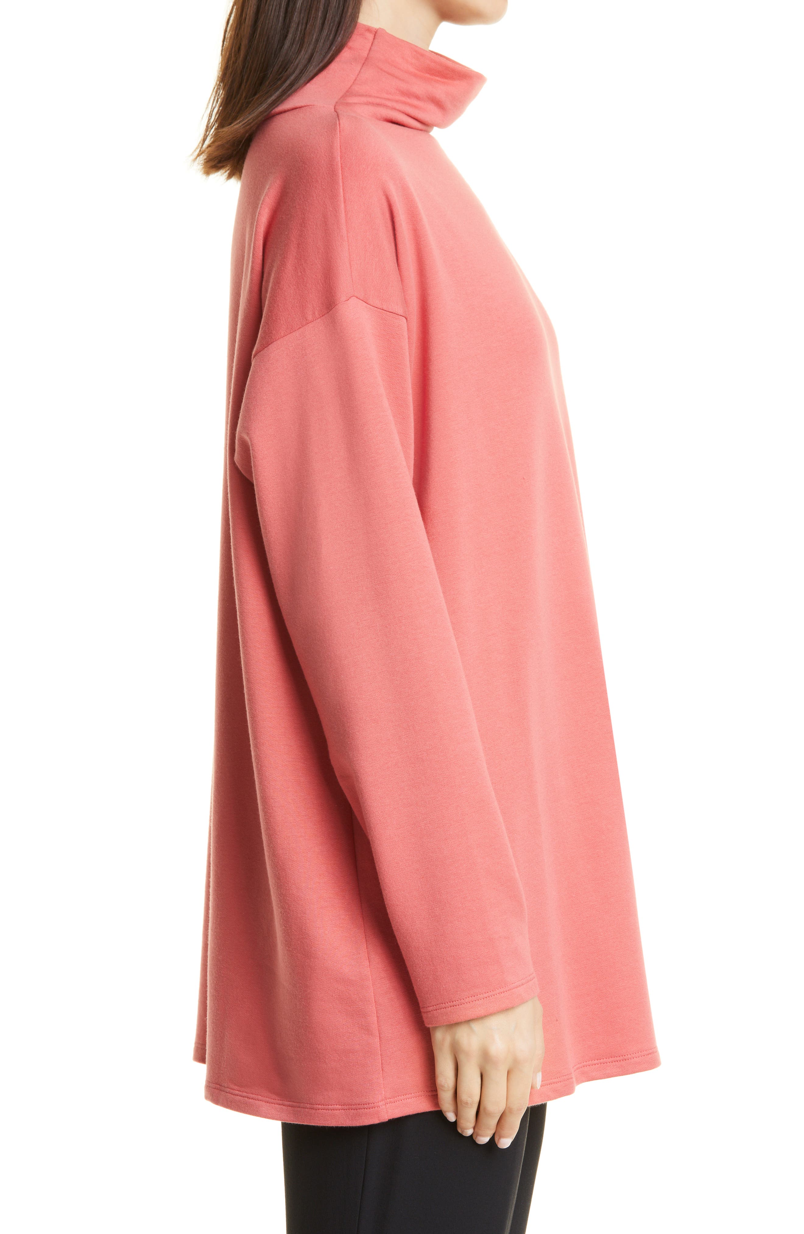 funnel neck tunic sweatshirt