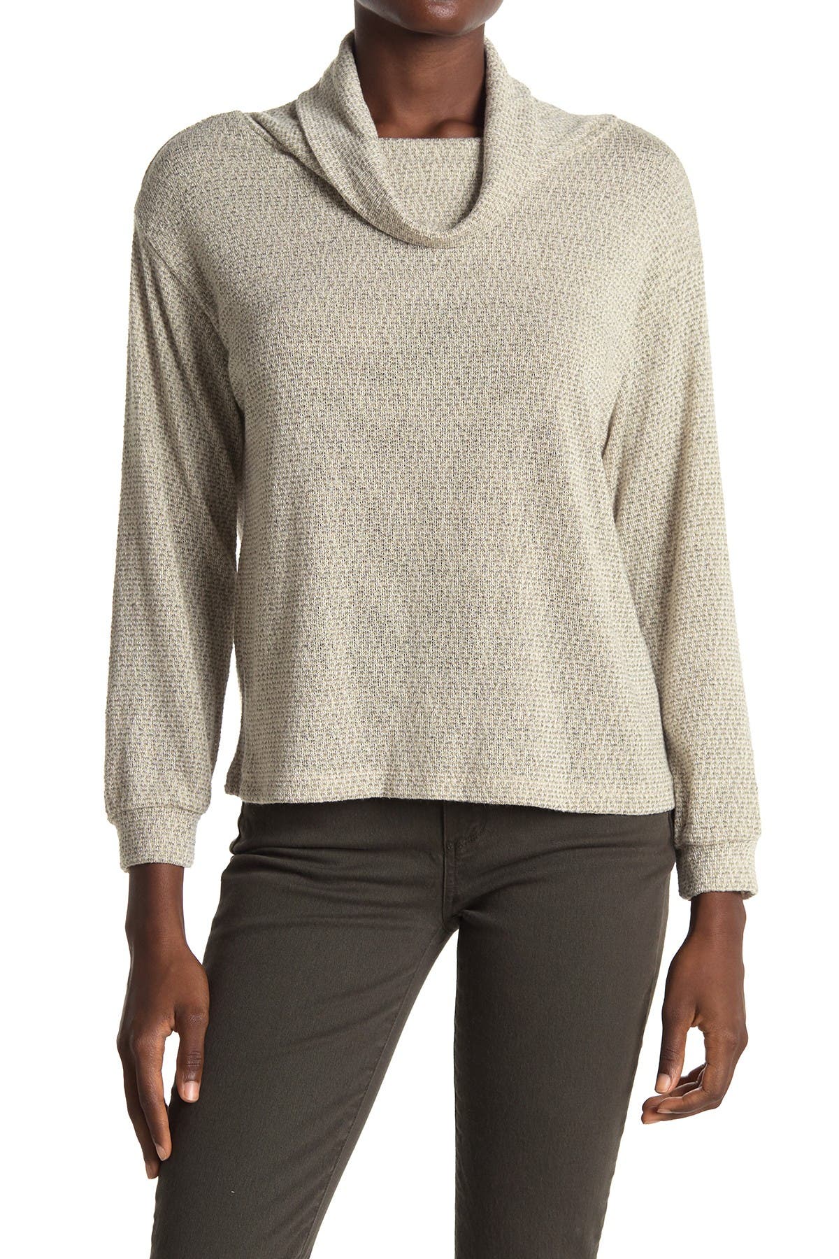 cowl neck mock button cable knit knitwear