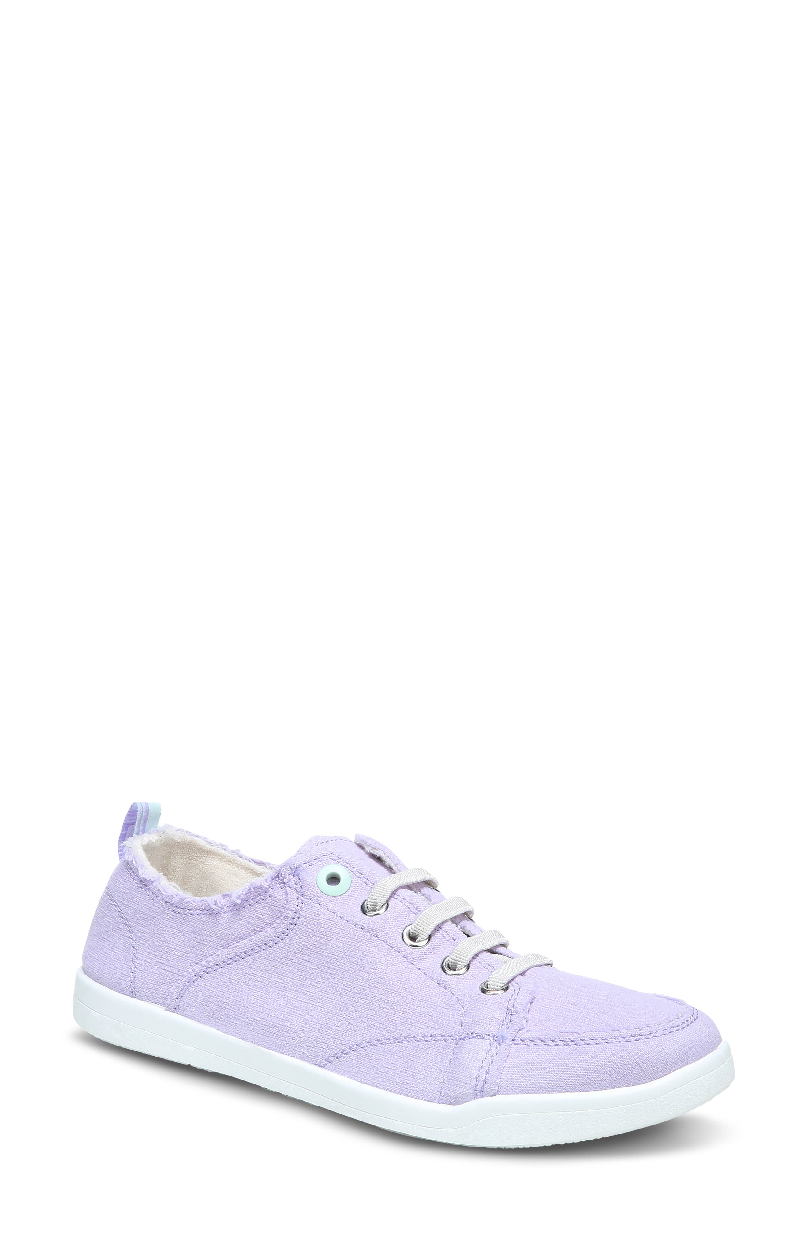 Vionic Beach Collection Pismo Lace-up Sneaker In Pastel Lilac Canvas