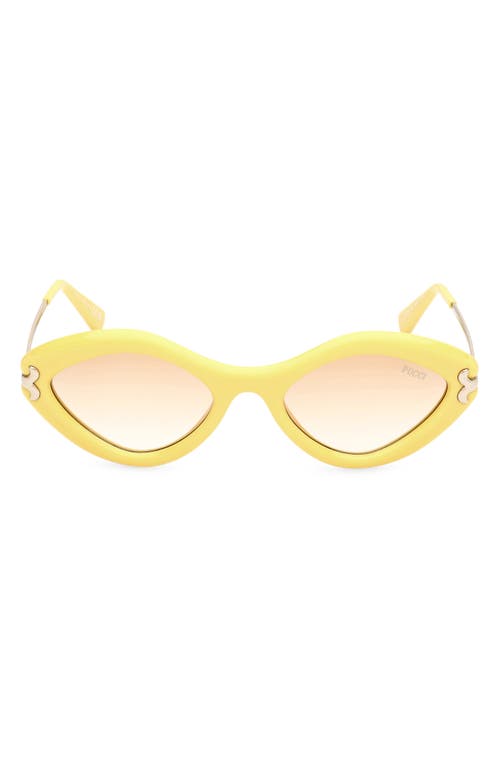 Pucci Women's 54mm Geometric Sunglasses In Shiny Yellow/gradient Brown