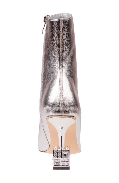 Lady Couture Crown Pointed Toe Bootie In Silver