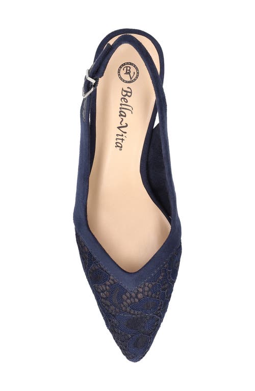 Shop Bella Vita Marquette Slingback Kitten Heel Pump In Navy Suede