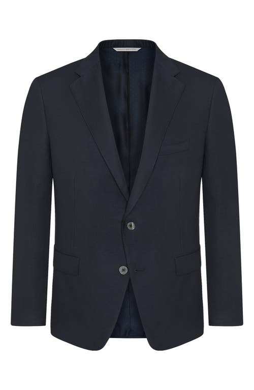 Samuelsohn Navy Double Twist 130s Wool Blazer In Blue