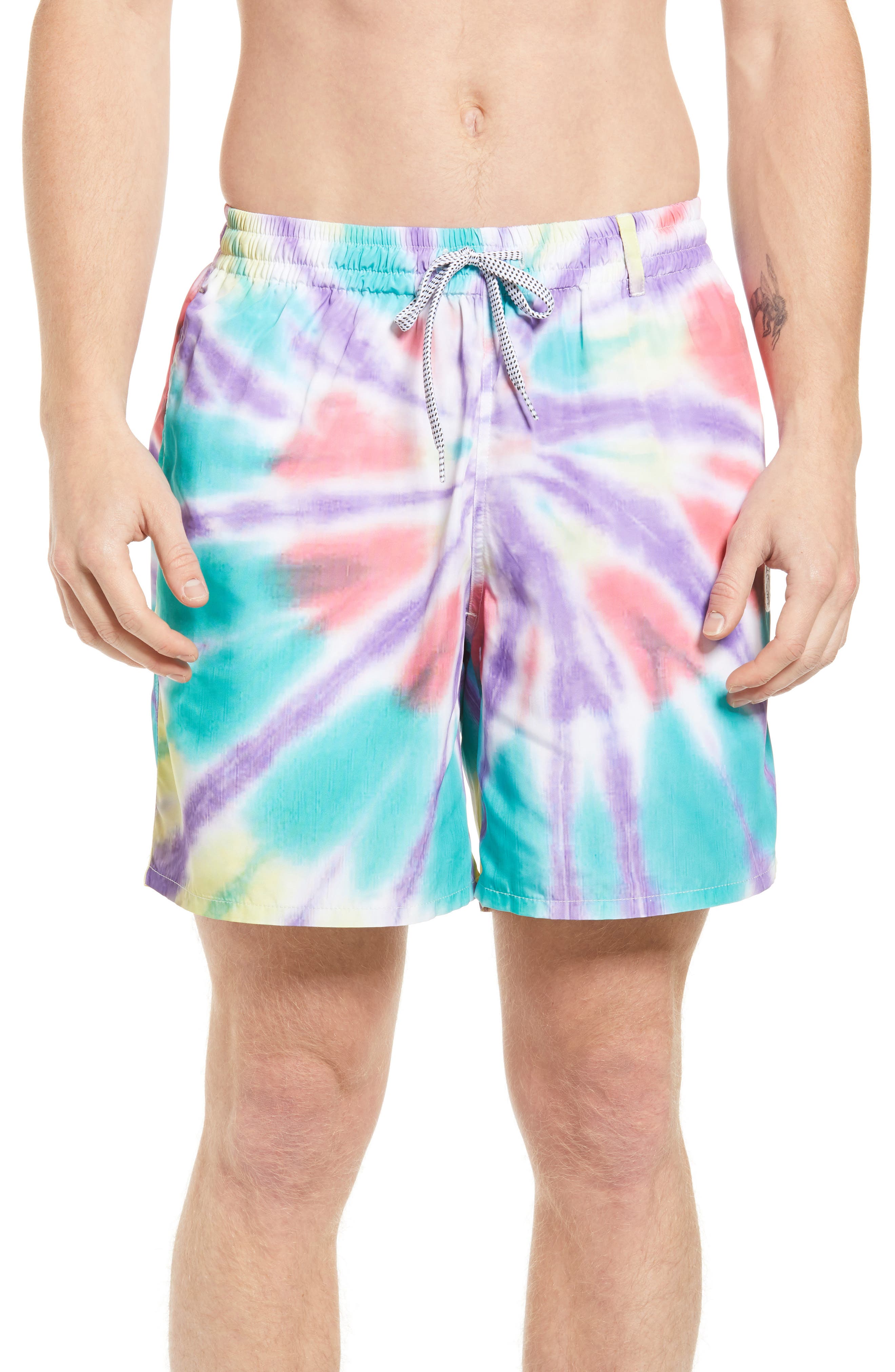mens pink drawstring shorts