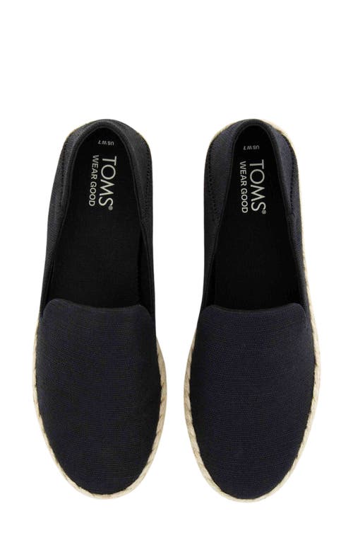 Shop Toms Alison Platform Espadrille Slip-on In Black