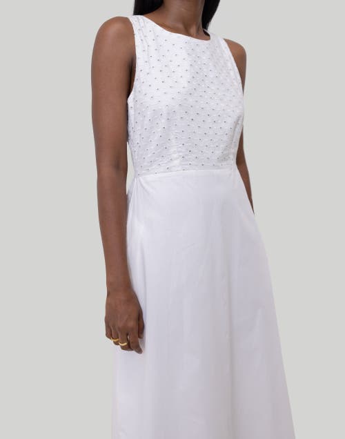 Reistor Cross-back Midi Dress In Coconut White