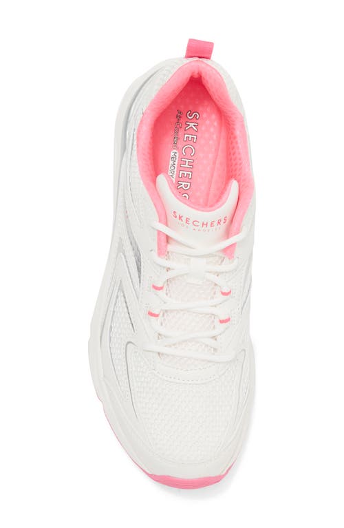 Shop Skechers Tres-air Sneaker In White/pink