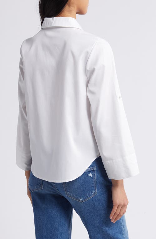 Wit & Wisdom Roll Tab Button-up Shirt In Off White