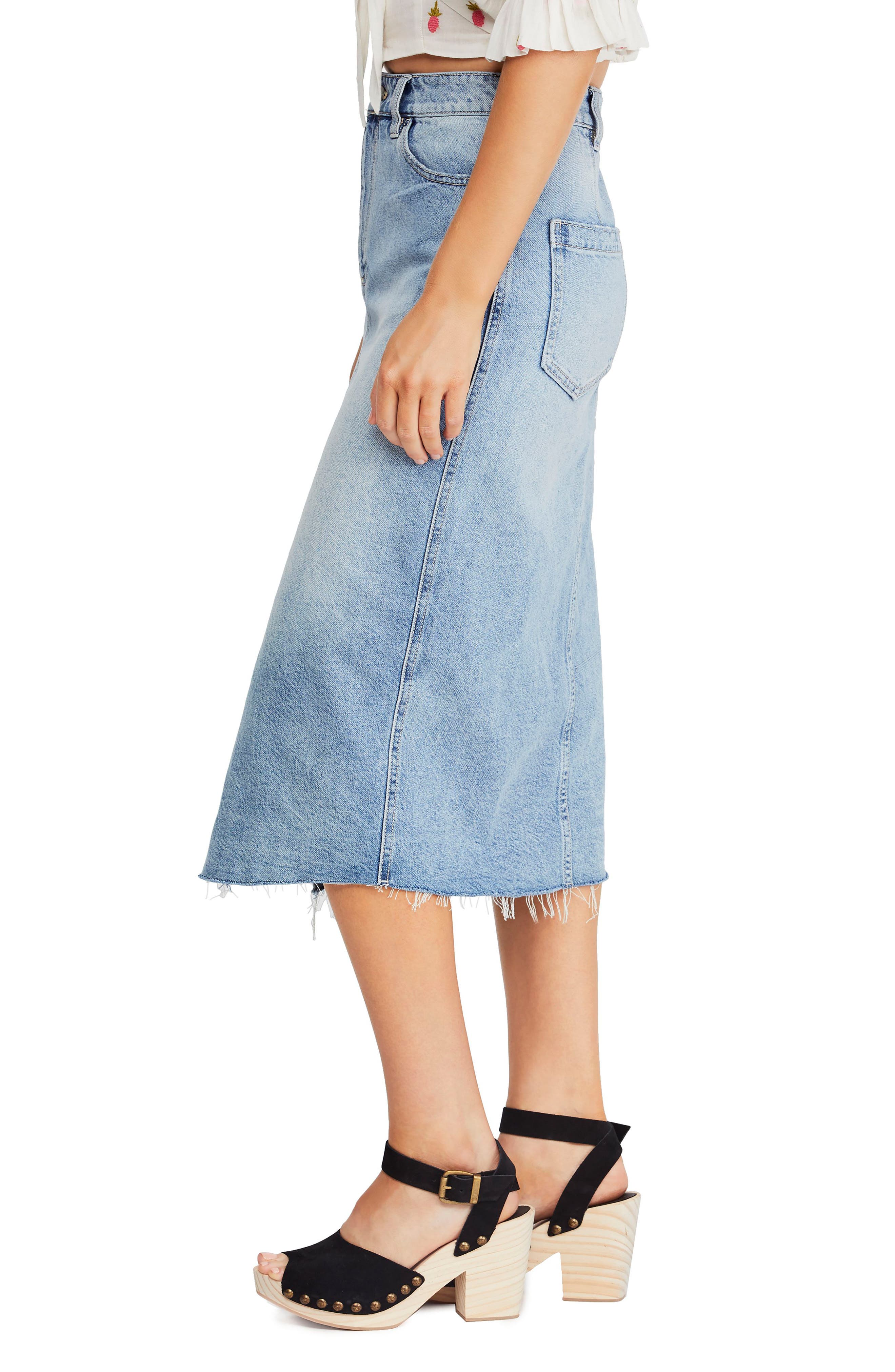 free people wilshire jean skirt