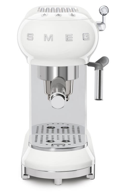 Smeg Slim Espresso Machine In White