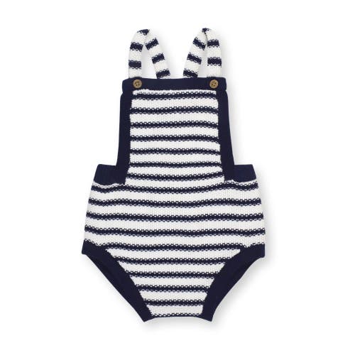 Shop Hope & Henry Baby Overall Sweater Romper, Infant In Navy And White Stripe
