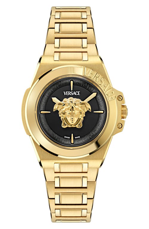 Shop Versace Hera Bracelet Watch, 37mm In Ip Yellow Gold