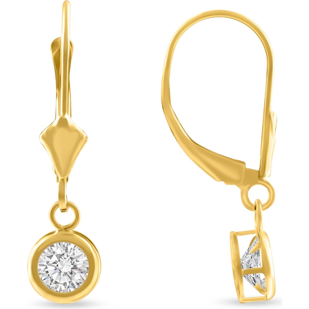 Bliss Diamond 1ct Diamond Lab Grown Dangle Lever Back Hoop Earrings 14k Yellow Gold In 14k Yellow Gold
