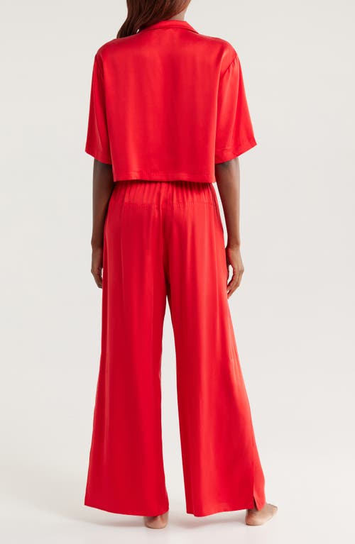 Shop Lunya High Waist Washable Silk Pajamas In Carmine Red