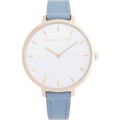 Rebecca Minkoff Major Leather Strap Watch,