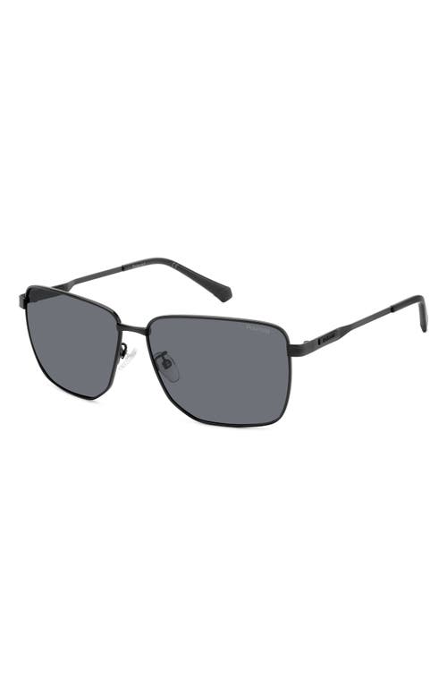 Polaroid 62mm Polarized Oversize Square Sunglasses In Black/gray Polar