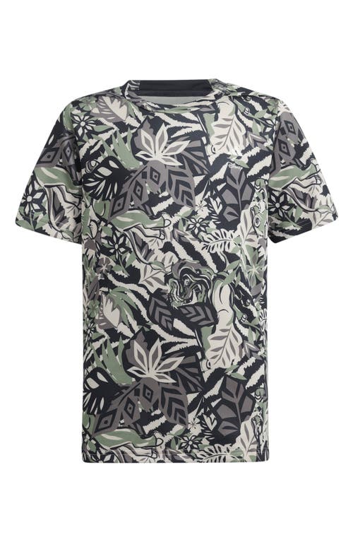 adidas x Disney Kids' 'The Lion King' Graphic T-Shirt Green/Brown/Carbon/White at