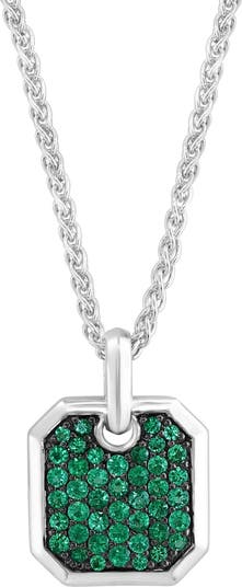 Sterling silver emerald pendant Clearance