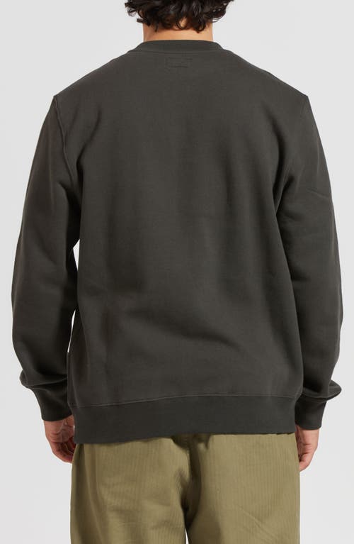 Shop Brixton Parson Patch Sweatshirt In Washed Black