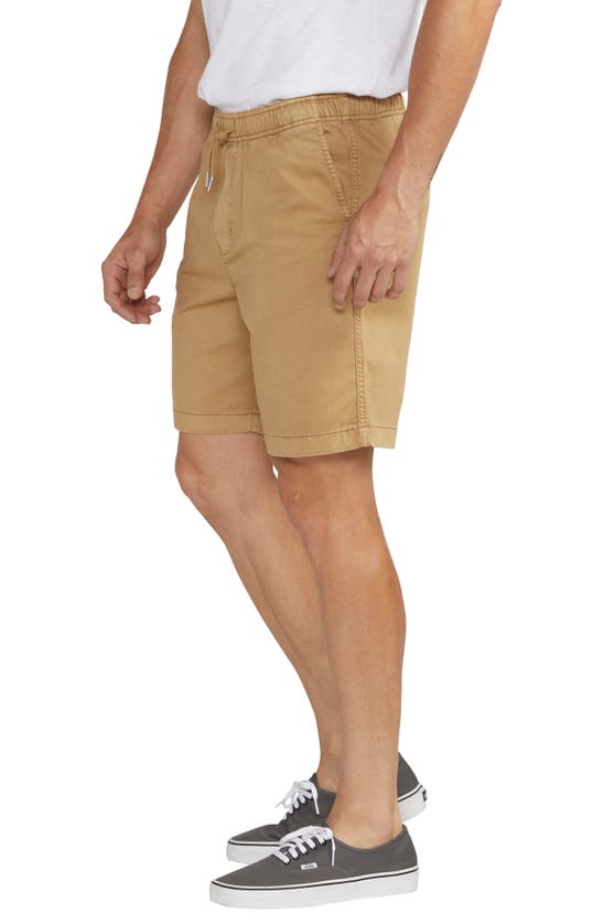 Silver Jeans Co. Pull-on Stretch Chino Shorts In Tan