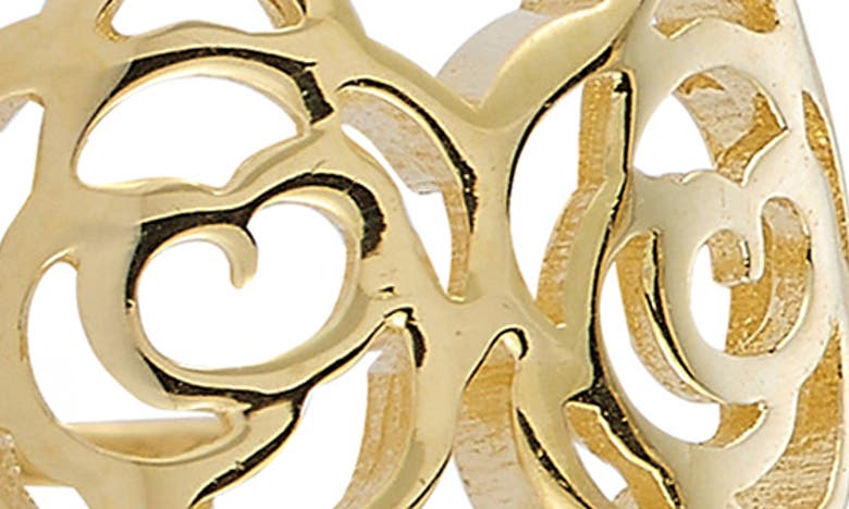 Shop Ember Fine Jewelry 14k Yellow Gold Rose Filigree Huggie Hoop Earrings In 14k Gold