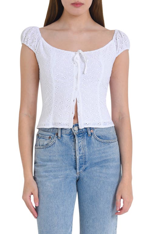 WAYF Catalina Eyelet Embroidery Top Ivory at Nordstrom,