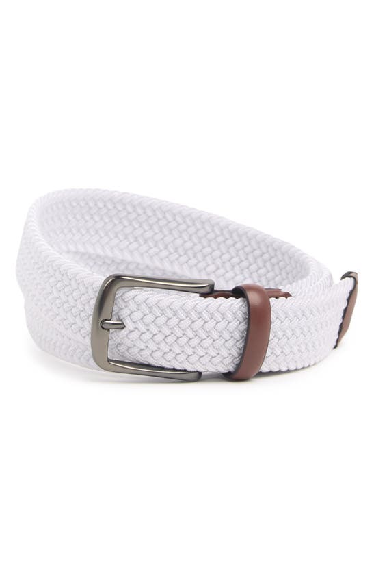 Original Penguin Classic Stretch Woven Belt In White