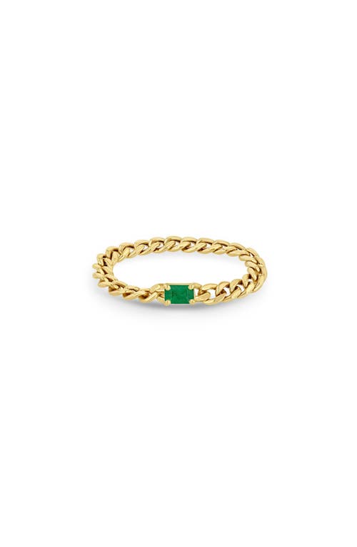 Zoë Chicco 14K Gold Chain Emerald Ring in 14K Yellow Gold at Nordstrom, Size 6