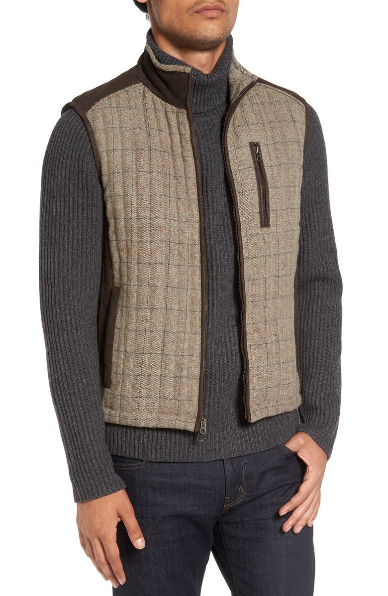 FLYNT Quilted Wool Vest with Suede Trim Nordstrom
