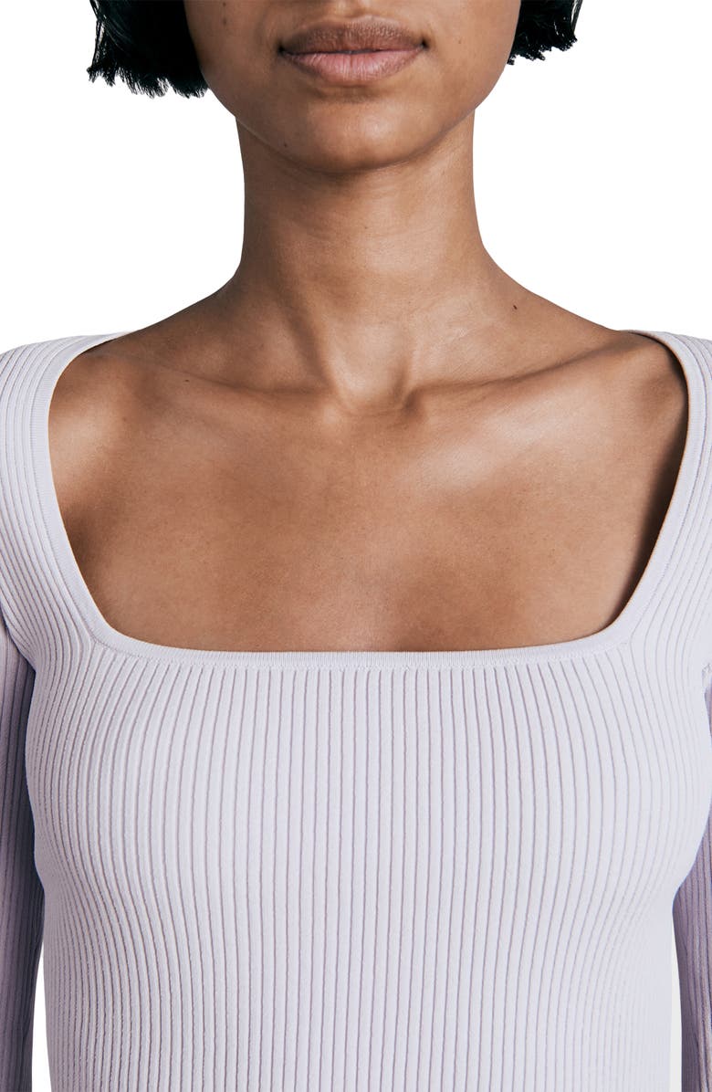 rag & bone Asher Rib Long Sleeve Top, Alternate, color, Lavender