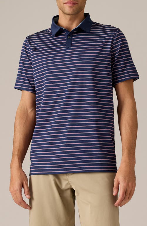 Shop Rhone Performance Golf Polo In Navy/hydrangea Micro Stripe