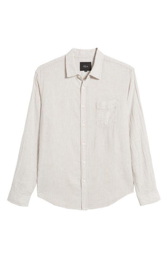 Shop Rails Connor Stripe Linen Blend Button-up Shirt In Ghurka White Railroad