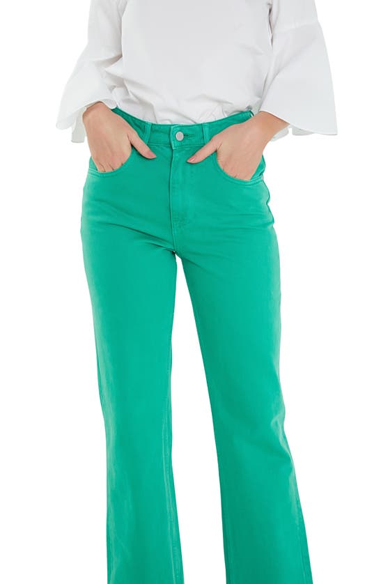 English Factory Wide Leg Jeans In Kelly Green