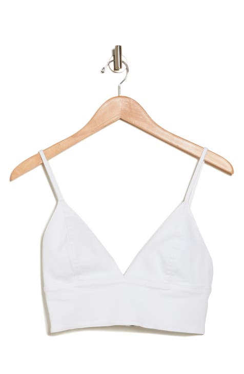 Alice + Olivia Carli Faux Leather Bra Top in Almond