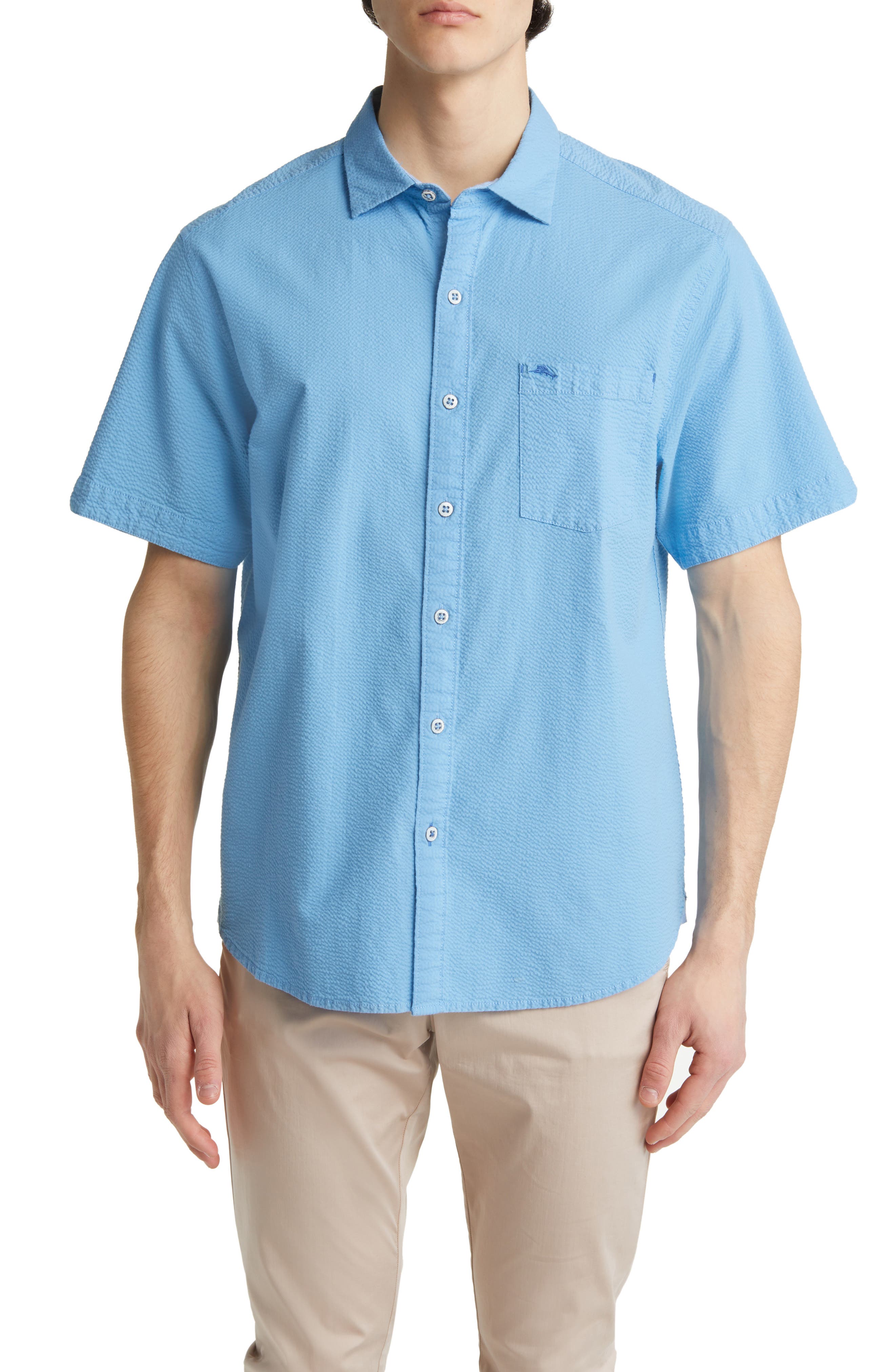 Tommy Bahama Nova Wave Stretch Short Sleeve Seersucker Button-up Shirt ...