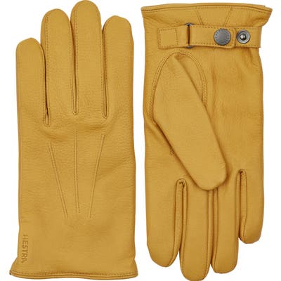 Hestra Eldner Elk Leather Gloves, Yellow