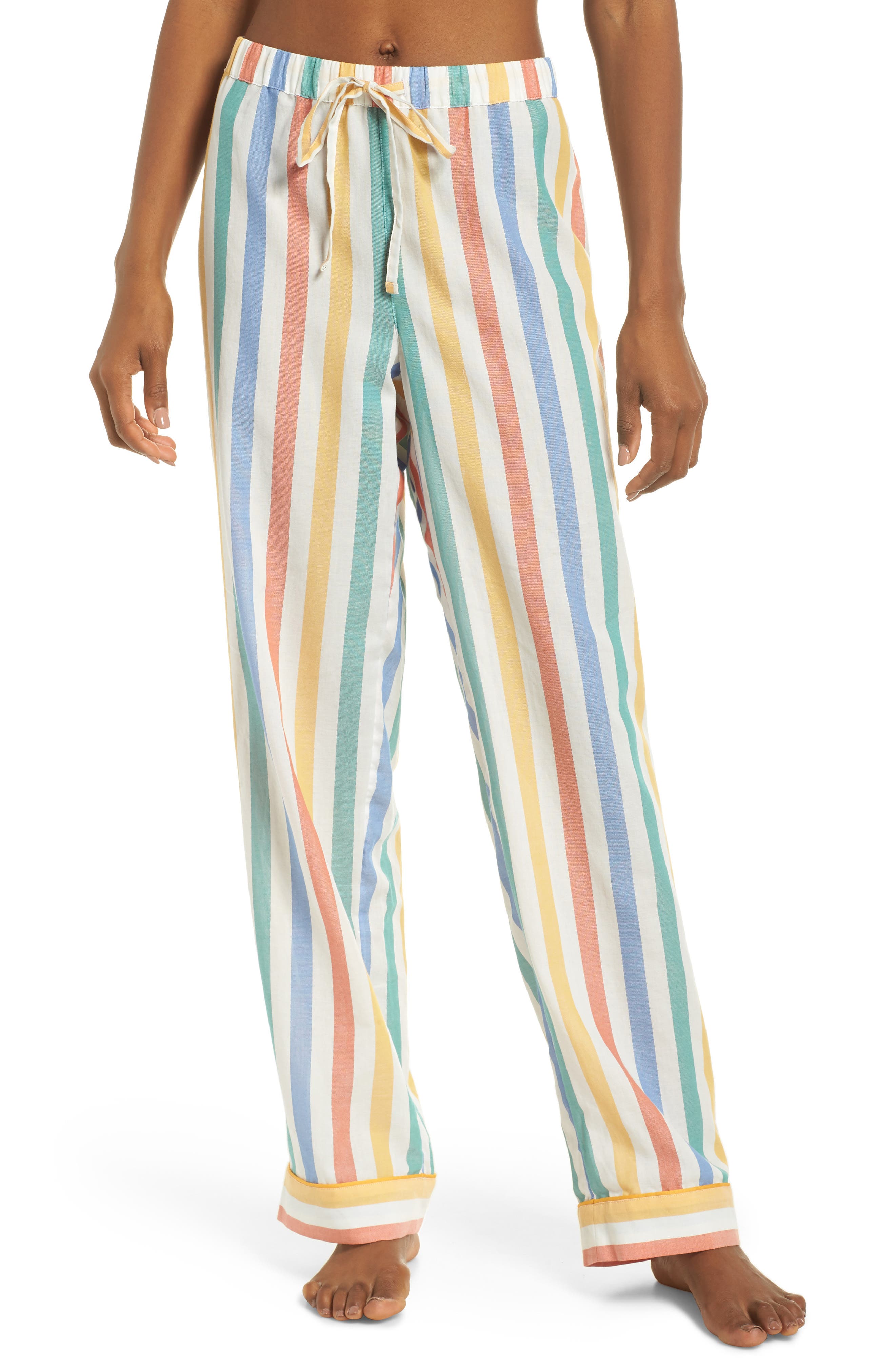 Madewell Bedtime Crayola Stripe Pajama Pants, Ivory