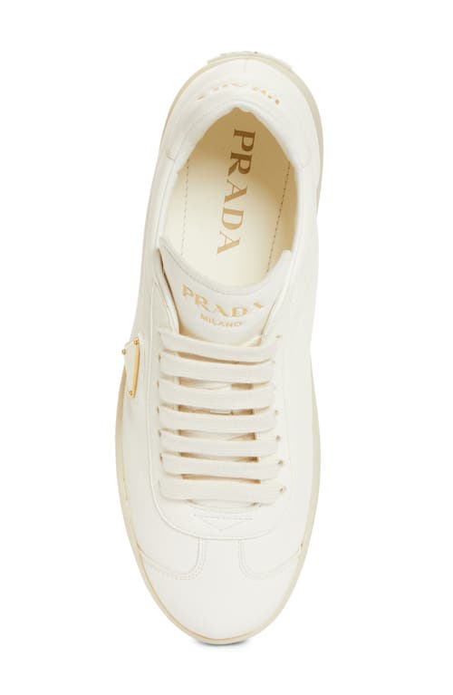 Prada Off White Downtown Lace Up Sneakers In Avorio
